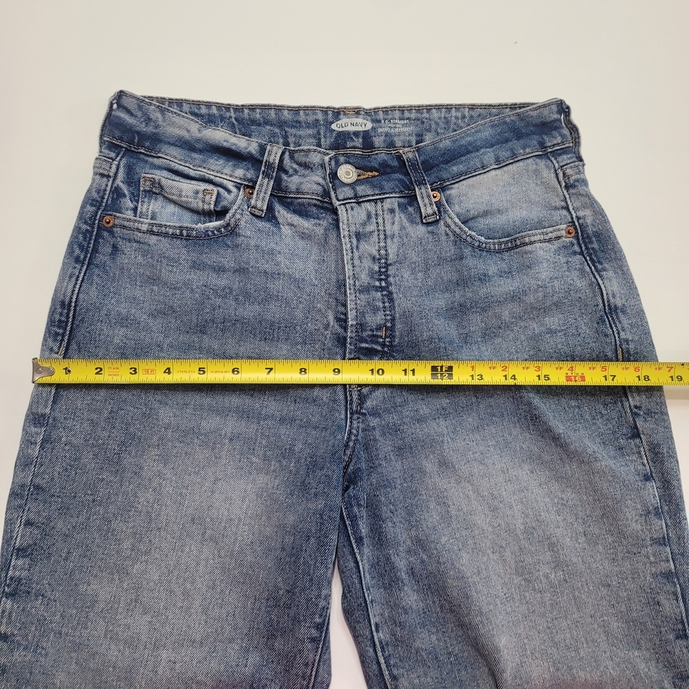 Old Navy O.G Straight High Rise Classic Blue Denim Jeans Size 6 - Picture 8 of 14